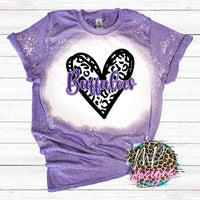 BUFFALOES LEOPARD HEART PURPLE T-SHIRT