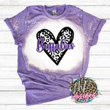 BUFFALOES LEOPARD HEART PURPLE T-SHIRT