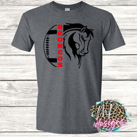 BRONCOS MASCOT FOOTBALL RED T-SHIRT
