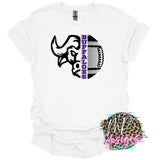 BUFFALOES MASCOT FOOTBALL PURPLE T-SHIRT