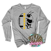 HORNETS MASCOT FOOTBALL GOLD LONG SLEEVE/SWEATSHIRT