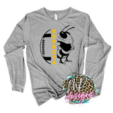 HORNETS MASCOT FOOTBALL GOLD LONG SLEEVE/SWEATSHIRT