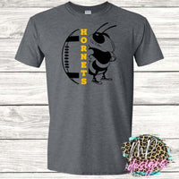 HORNETS MASCOT FOOTBALL GOLD T-SHIRT
