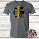 HORNETS MASCOT FOOTBALL GOLD T-SHIRT