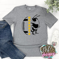 HORNETS MASCOT FOOTBALL GOLD T-SHIRT