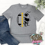 HORNETS MASCOT FOOTBALL GOLD T-SHIRT
