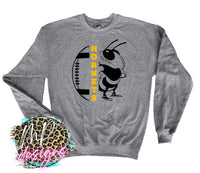 HORNETS MASCOT FOOTBALL GOLD LONG SLEEVE/SWEATSHIRT