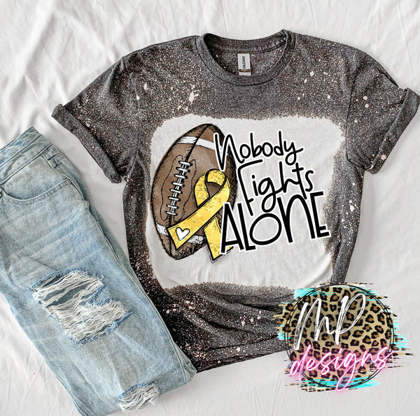 NOBODY FIGHTS ALONE BLEACHED T-SHIRT