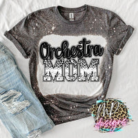 ORCHESTRA MOM BLACK LEOPARD BLEACHED T-SHIRT