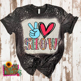 PEACE LOVE SHOW BLEACHED T-SHIRT