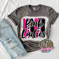 PINK LADIES BLEACHED T-SHIRT