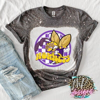 HORNETS PREPPY MASCOT PURPLE T-SHIRT