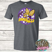 HORNETS PREPPY MASCOT PURPLE T-SHIRT