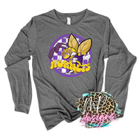 HORNETS PREPPY MASCOT PURPLE LONG SLEEVE/SWEATSHIRT