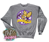 HORNETS PREPPY MASCOT PURPLE LONG SLEEVE/SWEATSHIRT