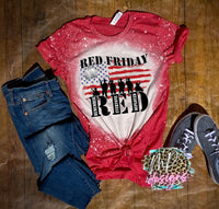 RED FRIDAY FLAG BLEACHED T-SHIRT