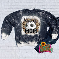 SOCCER MOM LEOPARD FRAME BLEACHED SWEATSHIRT