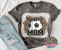 SOCCER MOM LEOPARD FRAME BLEACHED T-SHIRT