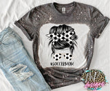 SOCCER MOM MESSY BUN BLEACHED T-SHIRT