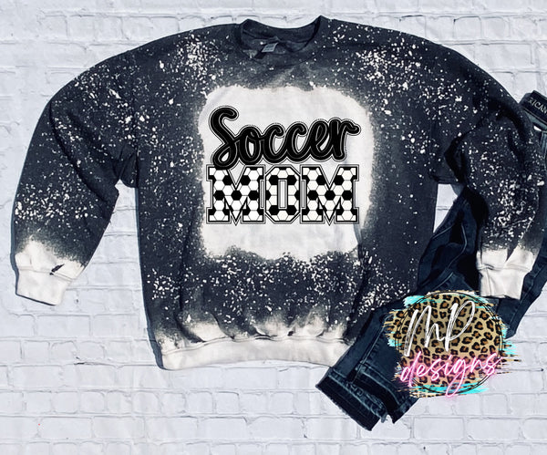 SOCCER MOM BLEACHED SWEATSHIRT