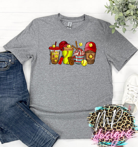 SOFTBALL COFFEE T-SHIRT