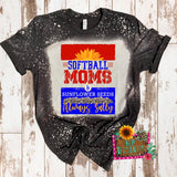 SOFTBALL MOM & SUNFLOWER SEEDS ALWAYS SALTY BLEACHED T-SHIRT