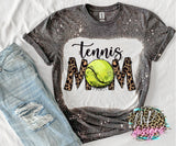 TENNIS MOM LEOPARD BLEACHED T-SHIRT