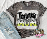 TENNIS MOM SILVER LEOPARD BLEACHED T-SHIRT