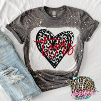 TIGERS LEOPARD HEART RED T-SHIRT