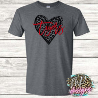 TIGERS LEOPARD HEART RED T-SHIRT