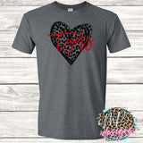 TIGERS LEOPARD HEART RED T-SHIRT