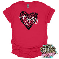 TIGERS LEOPARD HEART RED T-SHIRT