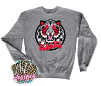 TIGERS PREPPY MASCOT RED LONG SLEEVE/SWEATSHIRT