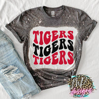 TIGERS WAVY RETRO RED T-SHIRT