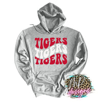 TIGERS WAVY RETRO RED LONG SLEEVE/SWEATSHIRT