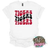 TIGERS WAVY RETRO RED T-SHIRT
