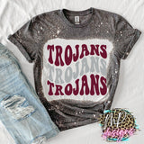 TROJANS WAVY RETRO T-SHIRT