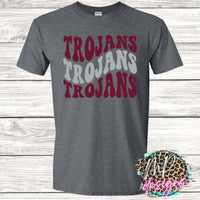 TROJANS WAVY RETRO T-SHIRT