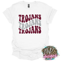 TROJANS WAVY RETRO T-SHIRT