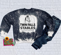 TWIN FALLS STABLES BLEACHED SWEATSHIRT