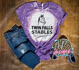 TWIN FALLS STABLES BLEACHED T-SHIRT