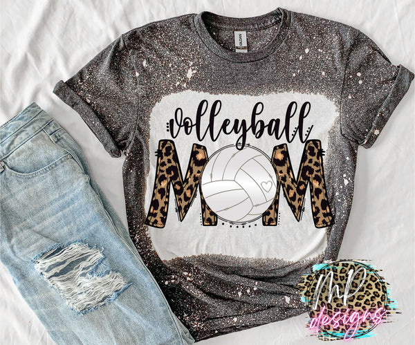 VOLLEYBALL MOM BLEACHED T-SHIRT
