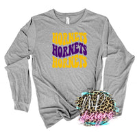 HORNETS WAVY RETRO PURPLE LONG SLEEVE/SWEATSHIRT
