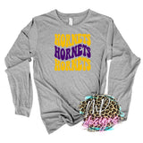 HORNETS WAVY RETRO PURPLE LONG SLEEVE/SWEATSHIRT