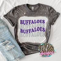 BUFFALOES WAVY RETRO PURPLE T-SHIRT