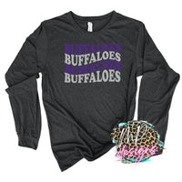 BUFFALOES WAVY RETRO PURPLE LONG SLEEVE/SWEATSHIRT