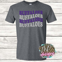 BUFFALOES WAVY RETRO PURPLE T-SHIRT