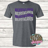 BUFFALOES WAVY RETRO PURPLE T-SHIRT