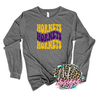 HORNETS WAVY RETRO PURPLE LONG SLEEVE/SWEATSHIRT