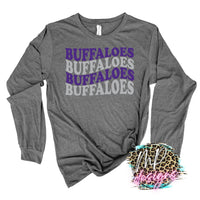 BUFFALOES WAVY RETRO PURPLE LONG SLEEVE/SWEATSHIRT